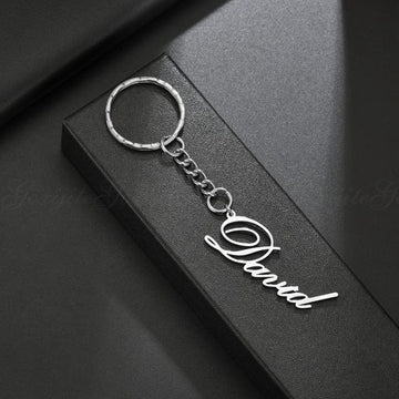 Customised Name Silver keychain