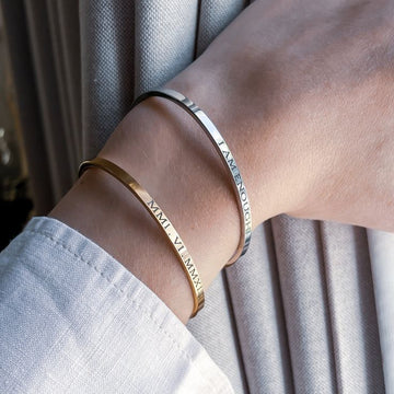 Elegant Engraved Open Cuff Bracelet