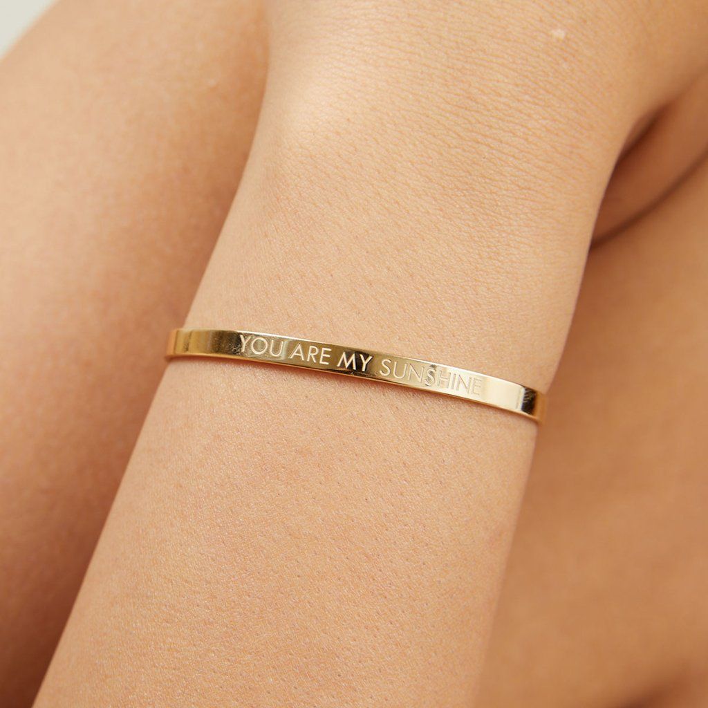 You Are My Sunshine – Gold Cuff Bracelet